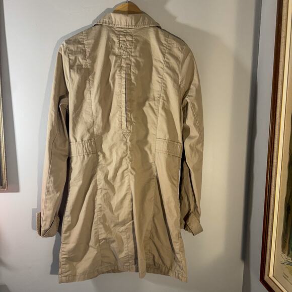 Old Navy Khaki Utility Trench Jacket | Safari Style Long Coat (Size M) - Picture 2 of 6